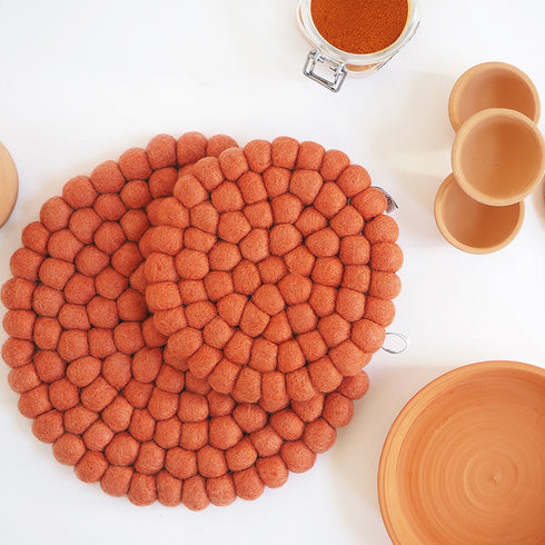 Filz Untersetzer gross | terracotta